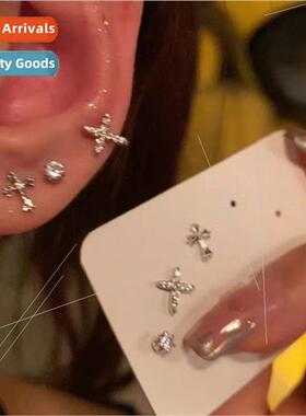 Super Shiny Cross Earrings Value Set 6 Small Delicate Set Ea