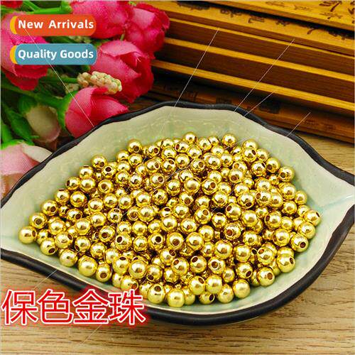 Golden yellow glossy gold beads gold beads DIY jewelry acces
