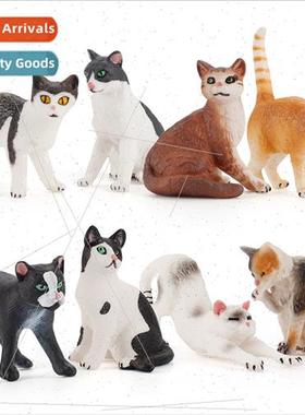 Desktop sandbox ornament cat model solid static black cat fl