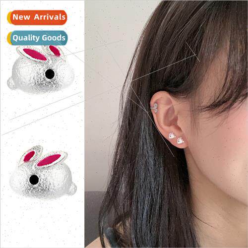 Year Rat pink rabb earrings earrings female Korea cute anima