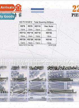 220pcs M3 wh nut stainless steel 304 cup head hexagon socket