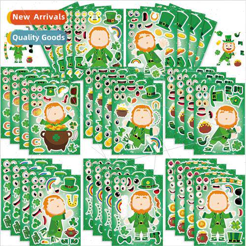 CM2309013 children cute St. Patrick Day puzzle DIY face stic