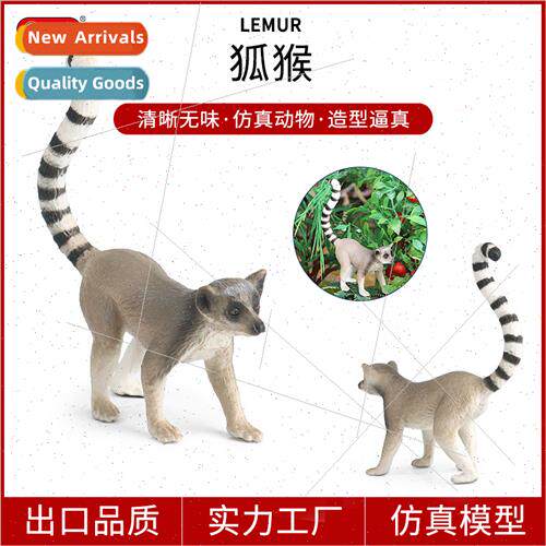 wildlife toy model solid ring-tailed lemur knob-tailed lemur