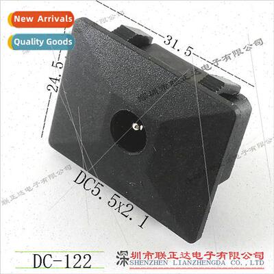 Square DC Socket Panel Mount DC5.5*2.1 Female Snap-In Quick