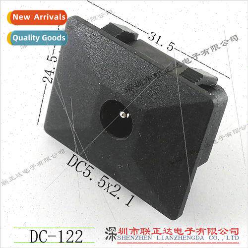 Square DC Socket Panel Mount DC5.5*2.1 Female Snap-In Quick