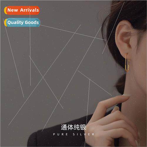 S925 silver Koreasimple pin ear hooks 2022 new wave niche U-