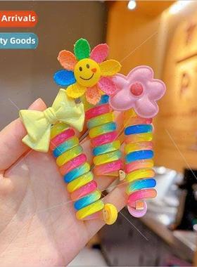 Rainbow children rolled telephone wire hair bcute cartoon co