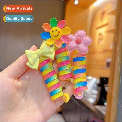 Rainbow children rolled telephone wire hair bcute cartoon co