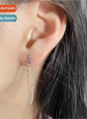 Long snake earrings Europe creative fashion back hanging ear