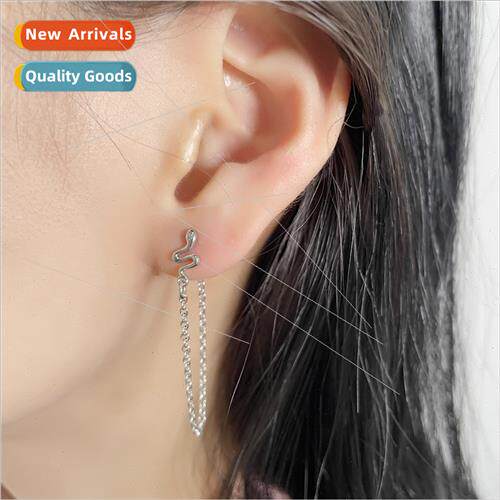Long snake earrings Europe creative fashion back hanging ear