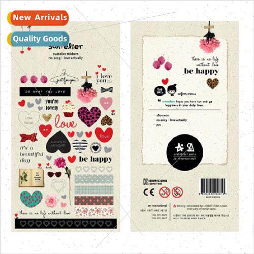 Korea retro 1023 waterproPVC love cell phone decorative stic
