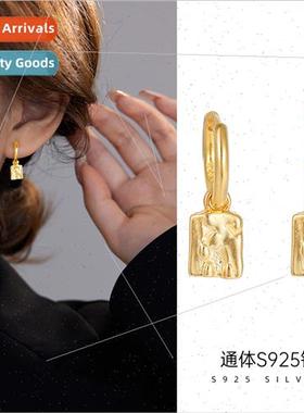 925 lver Minimalist Dot Dot Dash Earrings Buckle che Water D