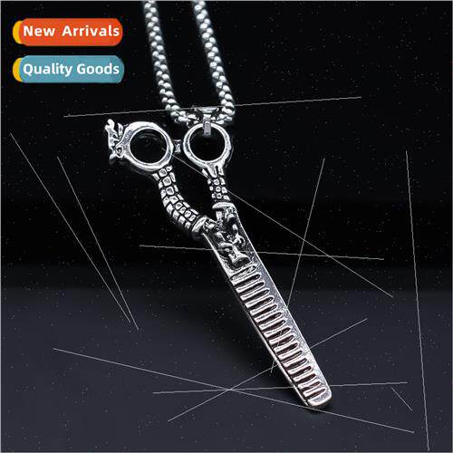 stainless steel Necklace che Scissors Pendant Men Punk Colla