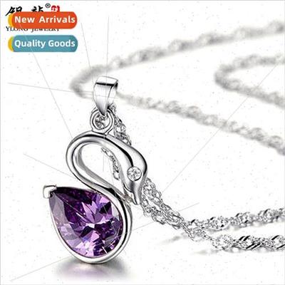 s925 silver swan necklace necklace fashion ladies collarbone
