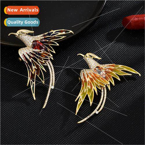 New Chinese enamel color phoenix brooch luxury high-grade an