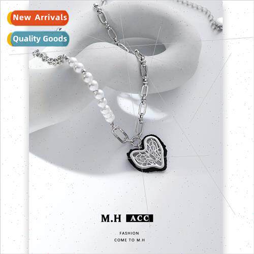 Skeleton plush heart necklace sweet cool wind spicy girl fas