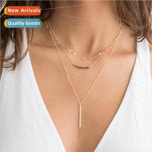 Europe Multi-Layer Chain Necklace Women Stainless Long Penda
