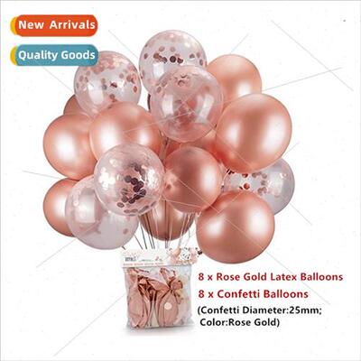 Hot Thickened 18 inch rose gold sequin latex balloon rose go