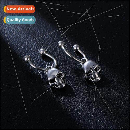 Europe tanium steel earrings female hip-hop pointed cone ear