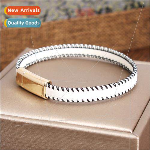 Europe New DIY engraved gold magnetic buckle leather car lin