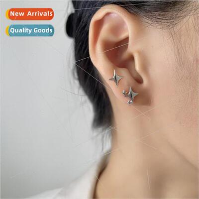 Asymmetrical quadruple asterisk screwback stud earrings Spic