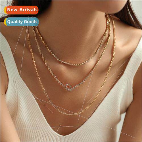 Europe simple nd wind creative knot twist chain multi-layer
