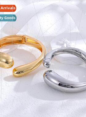 Alloy gold-plated high glossy surface open spring bracelet w