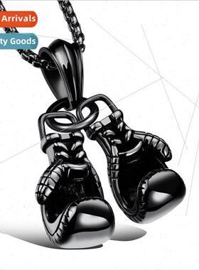 Europe double gloves tanium steel pendant necklace men boxin