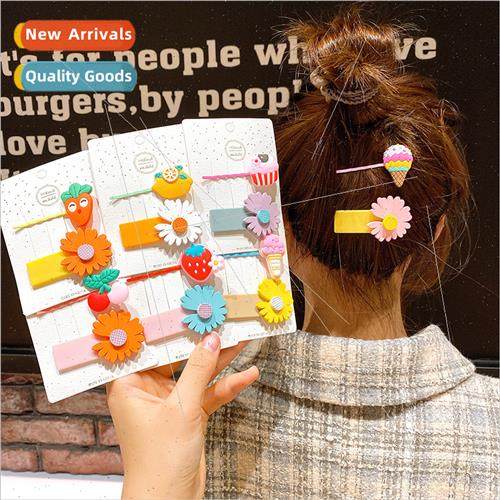 Hair clips female Korea cute daisy one word clip girl side c