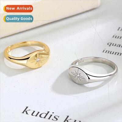 Europe glossy hexagram ring women fashion ins solaire finger