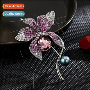 Korea new classic elegant luxury flowers versatile coat broo