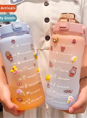 Summer oversized capacy sports fness graduated straw cup por