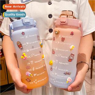 Summer oversized capacy sports fness graduated straw cup por