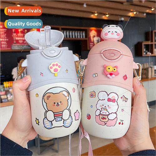 Large capacy 500ml back strap female doll cartoon portable s