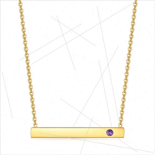Europe new December birthstone rectangle diamonds gold colla