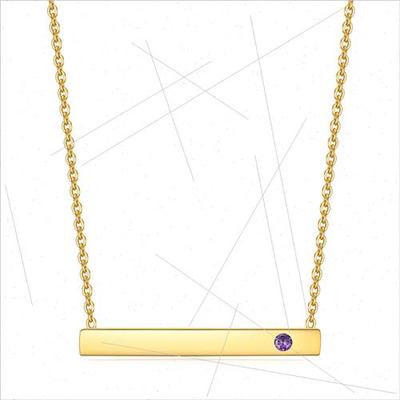 Europe new December birthstone rectangle diamonds gold colla