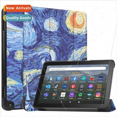 适用Kindle Fire8 Tablet Case HD8 Tri-Fold Colorful Protectiv