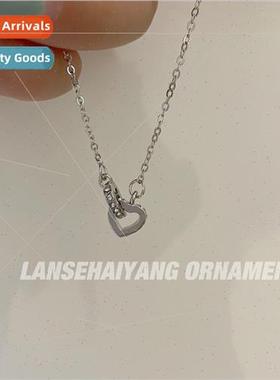 Summer love heart necklace 2023 new female ins niche collarb