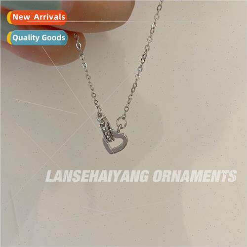 Summer love heart necklace 2023 new female ins niche collarb