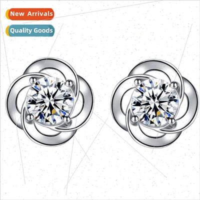 999 earrings female Koreasimple earrings lucky four-leaf ear