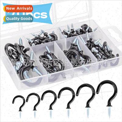 70pcs Plastic Covered Cup Hooks Set Ceiling Cup Hooks Screw