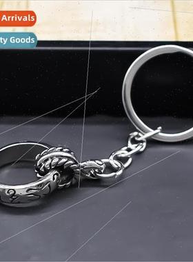 Large small double ring engraved pendant simple match metal