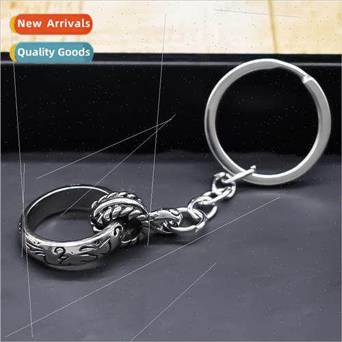Large small double ring engraved pendant simple match metal
