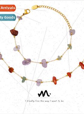 Mori colorful natural stone pendant necklace bracelet ethnic