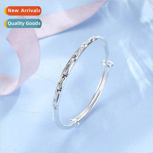 Full star round stick push-pull silver bracelet 999  solid s