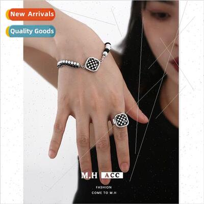 Europe checkerboard checkerboard bracelet women zirconia vin