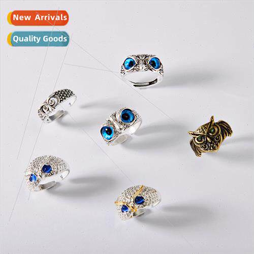 Europe new retro owl punk ring hundred ring ring jewelry