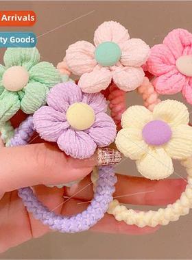 Spring color flower thickened headbltle girl tie ponytail ha