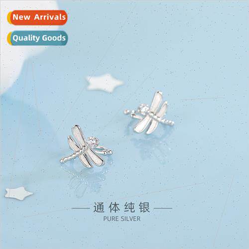 s925 silver Korea diamond butterfly earrings cute animal ear