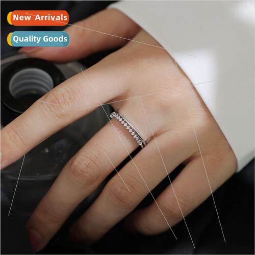 Fashion minimalist single row copper wh zirconia ring openin